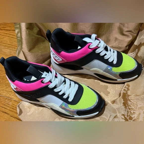 Guess Women's Sneakers with Pink, Black, and Green - Picture 2 of 2